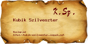 Kubik Szilveszter névjegykártya